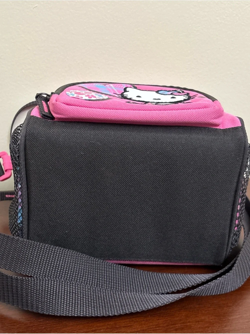 Hello Kitty Lunch Box Insulated Picnic School Pink Blue Plaid